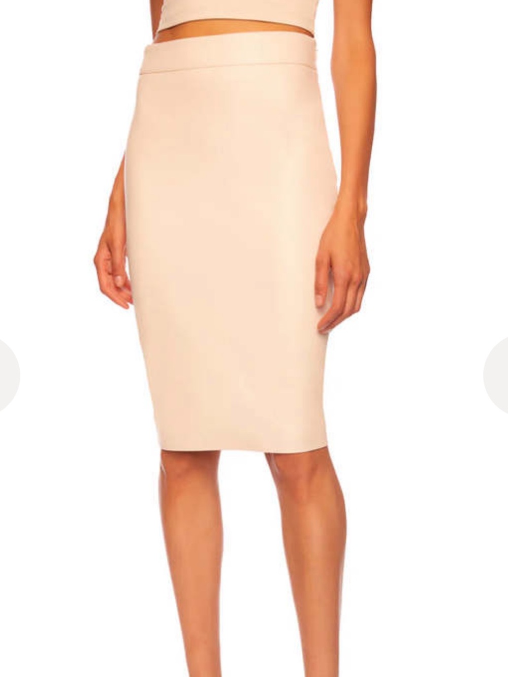 Susana Monaco Faux Leather Pencil Skirt in Light Tan. Worn once.